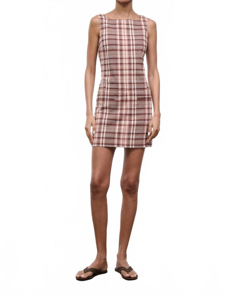 NEW STAUD shea dress in tuscany plaid